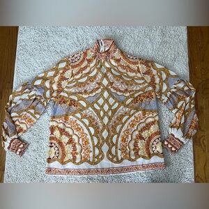 Women’s Size Large Perfectly Priscilla Forever Yours Print Top NWT